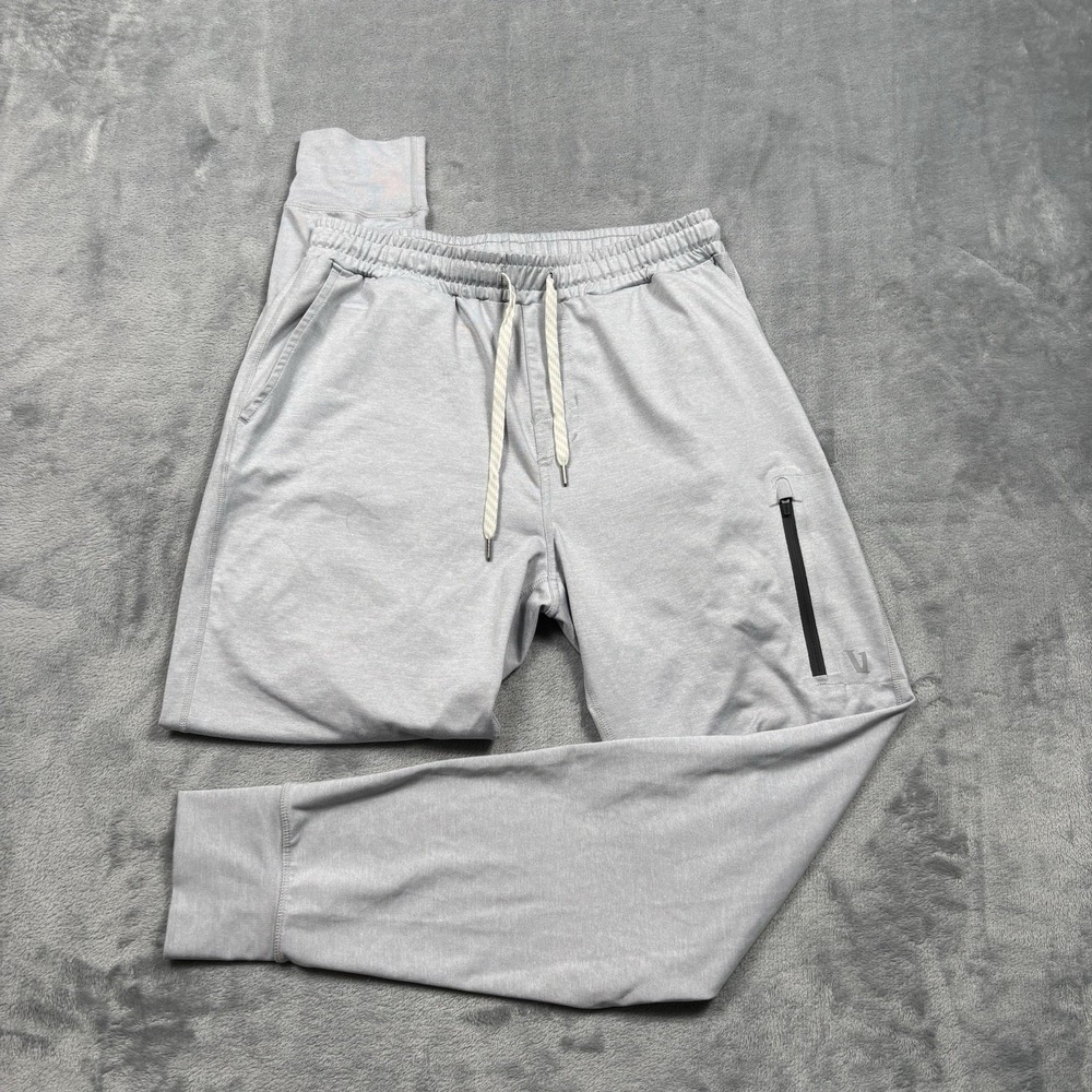 Vuori Sunday Performance Jogger Pants Mens Small Grey Zip Pocket Athletic V416